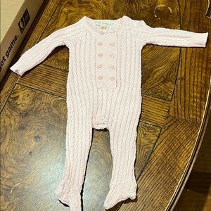 Hope & Henry Pink Cable-Knit Baby Girl One-Piece